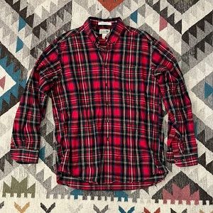 LL Bean Scotch Plaid Flannel Shirt
